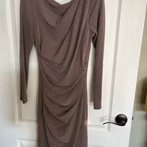Elegant Brown Long Sleeve Dress